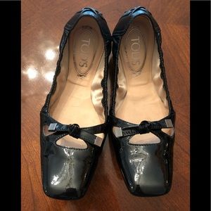 Tod’s Degas Patent Black Ballerina Flats